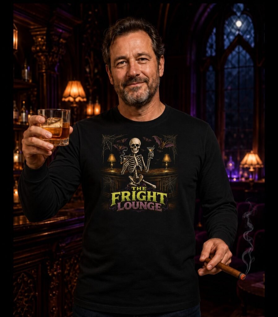 Skelly at the Bar Long-Sleeve Tee — lifestyle photo